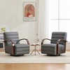 360° Swivel Accent Chair, Upholstered Tufted Lounge Chair with Solid Wood Armrests, Comfy Single Sofa Armchair - ModernLuxe - 2 of 4