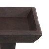 Sunnydaze Outdoor Glass Fiber Reinforced Concrete Patio Garden Simply Square Modern Bird Bath - 23" - Brown - 2 of 4
