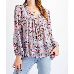Women's Babydoll Tunic Top - Easel - 1 of 4