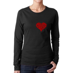 LA Pop Art All You Need is Love - Women's Word Art Long Sleeve T-Shirt - 1 of 4