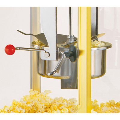 Vintage Red and Gold 53" Popcorn Cart with 8 oz Kettle