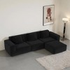 TiramisuBest Modular Sofa Convertible to Oversized Sofa Bed, Flexible 2-Person Corduroy Cloud Velvet Sofa, Black - 3 of 4