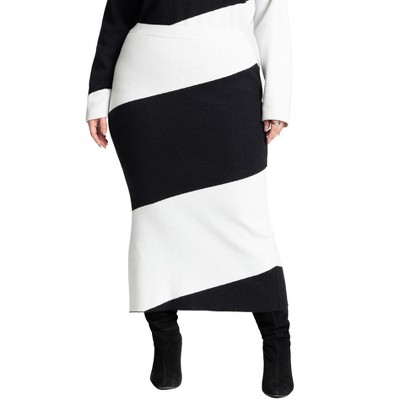 ELOQUII Women's Plus Size Intarsia Sweater Skirt