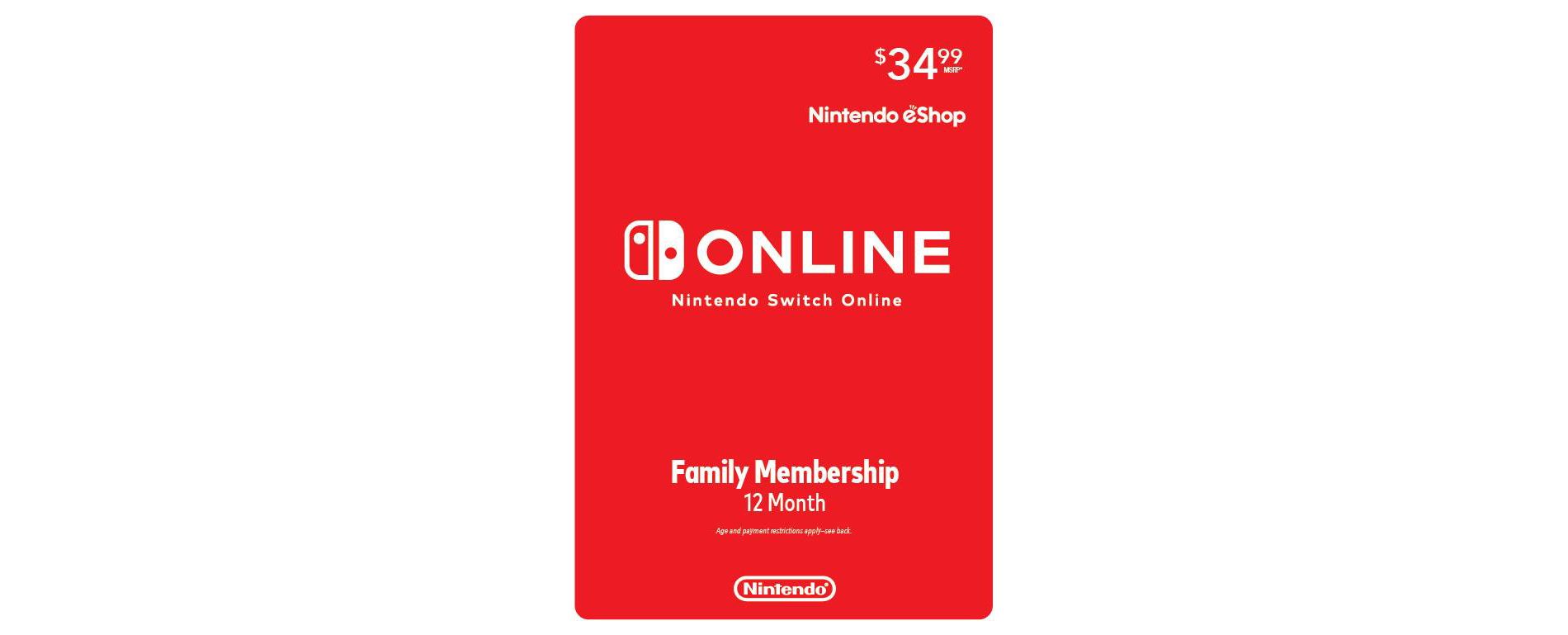 Nintendo Switch Online Family Membership 12 Month (Digital)