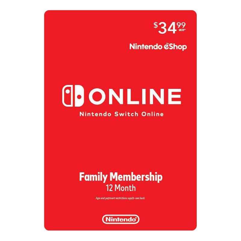 Nintendo Switch Online Family Membership 12 Month (Digital), 1 of 5
