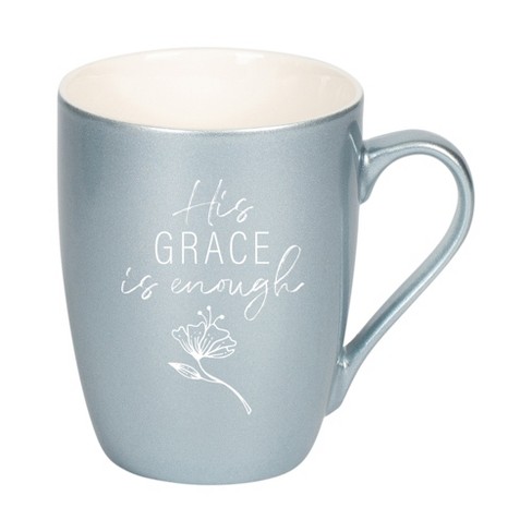 Elanze Designs His Grace Is Enough Frosted Blue 10 ounce New Bone China Coffee Cup Mug - image 1 of 4