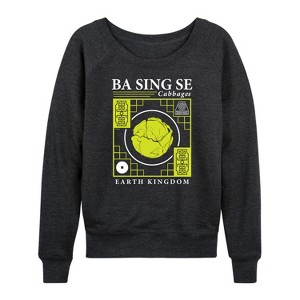 Women's - Avatar: The Last Airbender - Ba Sing Se Cabbages Lightweight French Terry Wide Neck Long Sleeve Shirt - 1 of 4
