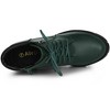 BLISSFUL STEP Women's Round Toe Chunky Heel Lug Sole Lace Up Zipper Combat Boots - 4 of 4