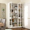 Famapy Modern White Pantry Cabinet With  Glass Doors - 4 of 4