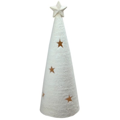 Northlight 25.5" White LED Lighted Tree with Star Cutout Christmas Tabletop Decor