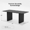PexFix 67" x 33.5" Solid Wood Dining Table Modern Kitchen Table for 4-6 Farmhouse Style with Solid Wave Legs for Living Room Kitchen Home Office Black - 4 of 4