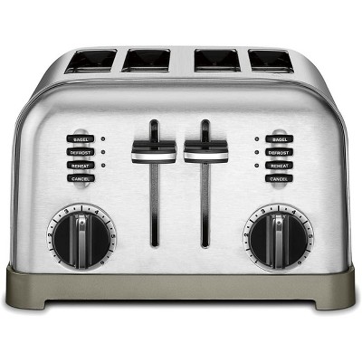 Cuisinart Cpt-340p1 4 Slice Toast & Bagels Compact Toaster Stainless  Steel/black- Certified Refurbished : Target