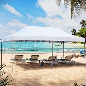 EROMMY 10 Ft. D x 20 Ft. W Steel Pop-Up Canopy - 1 of 4