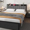 Whizmax Full Size Bed Frame with Upholstered Headboard, Industrial Full Platform Bed with 2 Storage Drawers and Charging Station, No Box Spring Needed - image 2 of 4