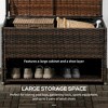 FURNIinspire Utility Storage Cabinet Outdoor Deck Box Shoe Storage PE Rattan Wicker Towel Rack With Liner Cushions, Brown, 39.80"*5.90"*25.00" - 4 of 4