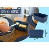 Nat & Jules Matte Navy Blue 6.5 x 4 Ceramic and Bamboo Butter Dish With Lid - 2 of 4