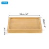 Unique Bargains Bamboo Wood Saucer Square Plant Tray Bonsai Succulent Pot - 2 of 4