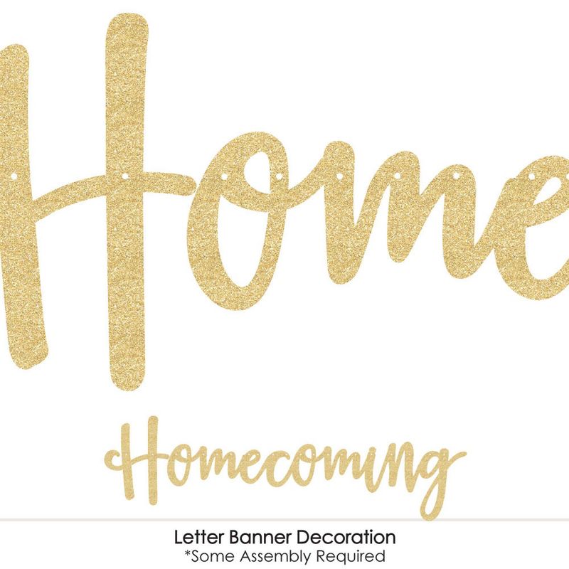 Big Dot of Happiness Hoco Dance - Homecoming Letter Banner Decoration - 36 Banner Cutouts and No-Mess Real Gold Glitter Homecoming Banner Letters, 6 of 10