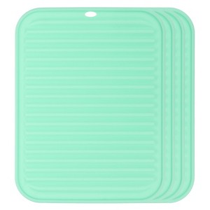 Unique Bargains uSilicone Heat Resistant Non-slip Dish Drying Mat 4 Pcs - 1 of 4