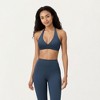 Anna-Kaci Active Women's Halter Neck Sports Bra with Deep V-Front, Wide Underband Support and Smooth Stretch Fabric - 2 of 4