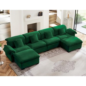 U Shaped Chaise Sectional Sofa,Modern Velvet Sectional Sofa With Soft Backrest And Seat Cushion,Sectional Sofa With Storage-Cuddlewood - 1 of 4