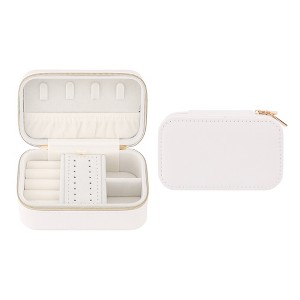 REGALWOVEN Faux Leather Mini Modern Earring and Ring Jewelry Box - 1 of 4