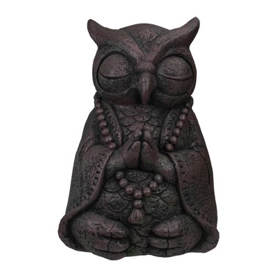 Northlight 17" Dark Gray Meditating Buddha Owl Outdoor Garden Statue