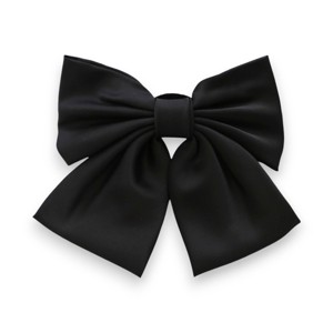 Summer Crystal - Elegant Oversized Satin Bow Barrette Hair Clip for Girls & Women - 1 Pack - 1 of 4