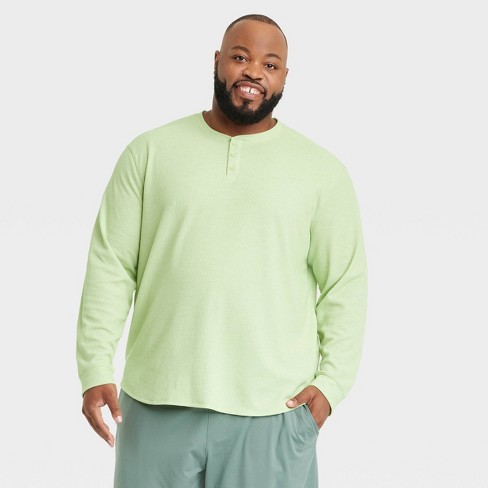 Men's Waffle-Knit Henley Athletic Top - All In Motion™ Stone XL