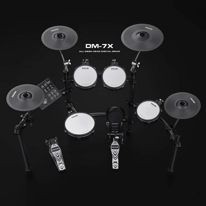 NUX DM-7X Digital Drum Kit Electronic Drum Set with All REMO Mesh Heads and Dual-Triggering Technology, 3 of 4