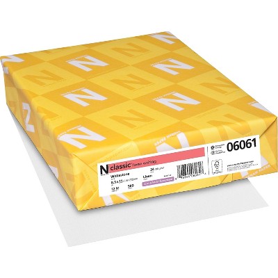 Neenah Paper CLASSIC Linen Writing Paper 8 1/2" x 11" 24 lb. Linen Finish Whitestone 500/Ream 06061