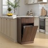 JANSNO 10-Gallon Woodgrain Tilt-Out Trash Can Cabinet with Wave-Textured Hideaway Drawer & Pull-Out Bin, Walnut - 4 of 4