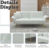 SKRAN 67.71 Inch Faux leather sofa bed with adjustment armres for small space Living Room, Bedroom Office,White - 4 of 4