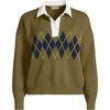 Lands' End Women's Drifter Rugby with Woven Collar Sweater - 3 of 4