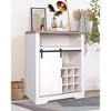 TIRAMISUBEST 3-in-1 Storage Cabinet with Sliding Barn Door, Wine Rack & Shelves - White Buffet Console for Dining & Living Room - 4 of 4