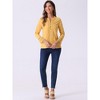 Allegra K Women's Half Button Placket Long Sleeve Lace Crochet Boho Blouse - 4 of 4