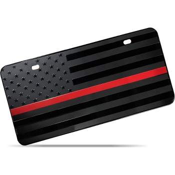 Zone Tech Tactical USA Flag License Auto Car Tag Plate - Embossed Monochrome Novelty Great American Pledge of Allegiance