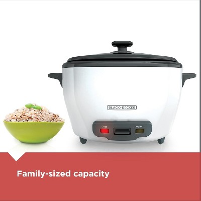 BLACK+DECKER 6-Cup Rice Cooker, RC506, 3-cup Uncooked Rice, Steaming Basket, Removable Non-Stick Bowl, One Touch - Thumbnail 5