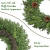 Real Touch Lush Cypress Christmas Wreath (24 Inch) – With White Berries & Pine Cones, Indoor Outdoor Home Holiday Decor - 4 of 4