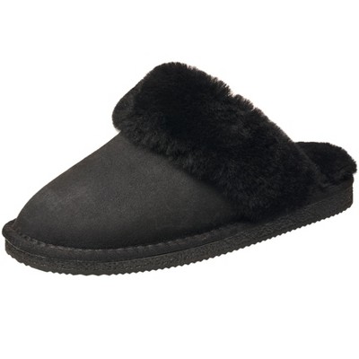 French Connection Women's Sheepskin Scuff Slippers - Winter House Shoes ...