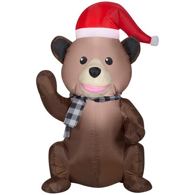 Gemmy Christmas Airblown Inflatable Baby Woodland Black Bear, 3.5 ft Tall, Multi