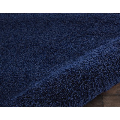 Navy Blue Rectangular Shag Area Rug 3'11" x 5'11"