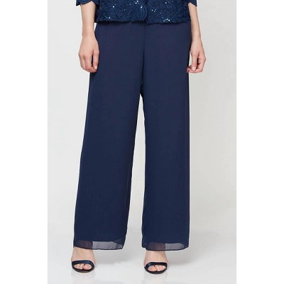 Women's Straight Leg Chiffon Pant - Alex Evenings