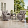 Belord 3 Pieces Small Patio Furniture Set with Swivel Chairs and Tempered Glass Top Accent Table, Outdoor Conversation Set with Extra Wide Back - 2 of 4