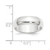 Black Bow Jewelry 3mm to 8mm Platinum Light Weight Half Round Standard Fit Band - 4 of 4