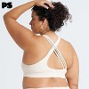 POPSUGAR PS Strappy Sports Bra for Women Latte - Criss-Cross Back Padded Yoga Bra Workout Tops & Removable Cups - 3 of 4