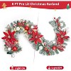 GAOMON Christmas Garland with 20 LED Lights, 6ft Pre Lit Xmas Garland with Artificial Flowers Pinecones Ball Ornaments - 4 of 4