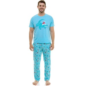 Derek Heart Christmas Family Matching Pajamas with Mermaid, Key Largo Turquoise, M - 1 of 4