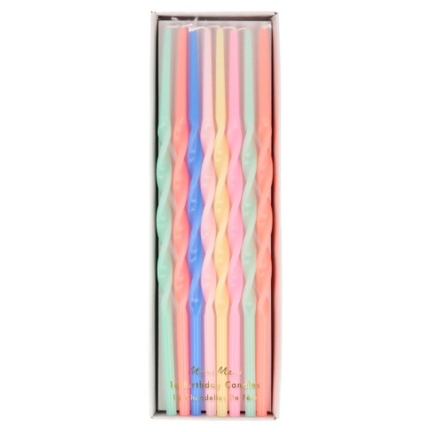 Meri Meri Mixed Twisted Long Candles (pack Of 16) : Target