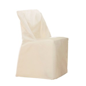 Duck Fold Chair Slipcover Natural - Sure Fit: Cotton Weave, Fits 32" High Back, Indoor Use - 1 of 4